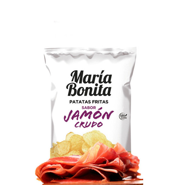 Punta Ballena Fried Potatoes Flavor Raw Ham Gluten Free María Bonita Papas Fritas Sabor Jamón Crudo Sin Gluten, 140 g / 4.93 oz