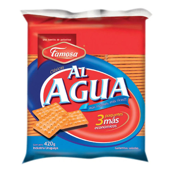 Famosa Galletas Clásicas al Agua Más Livianas y Más Ricas, 420 g / 14.81 oz