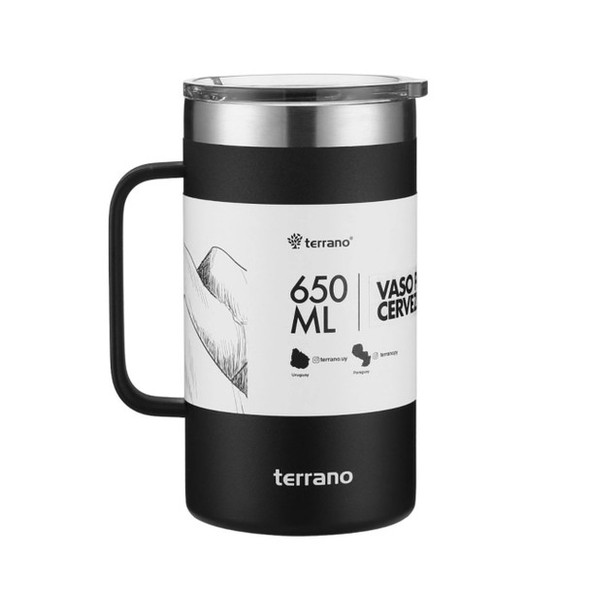 Terrano Thermal Beer Glass with Double-Wall Design, 650 ml / 21.98 oz (Various Colors Available)