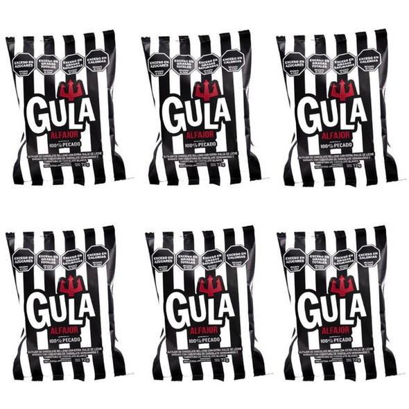 Gula King Alfajor 100% Pecado with Dulce de Leche & Chocolate, 72 g / 2.54 oz (pack of 6)