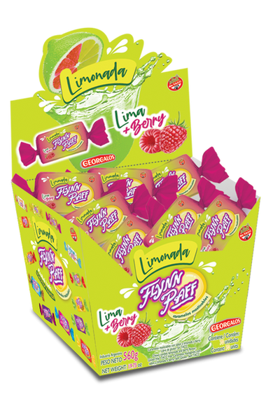 Caramelos Flynn Paff Limonada Lime & Berries Flavored Soft Candy, 560 g / 19.75 oz Box
