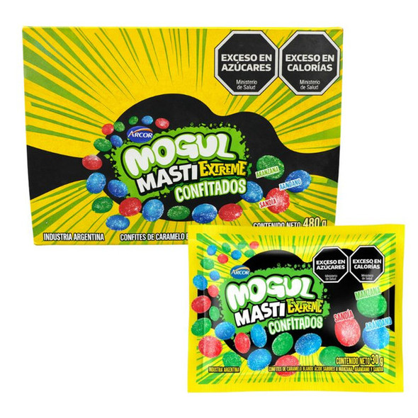 Mogul Masti Extreme Coated Chewy Candy Apple, Blueberry & Watermelon, 480 g / 16.93 oz (box of 16)
