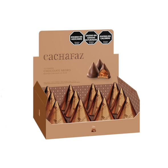 Cachafaz Dulce de Leche Conitos Cone Cookies Filled with Creamy Dulce de Leche and Milk Chocolate Covered, 456 g / 16 oz (box of 12)