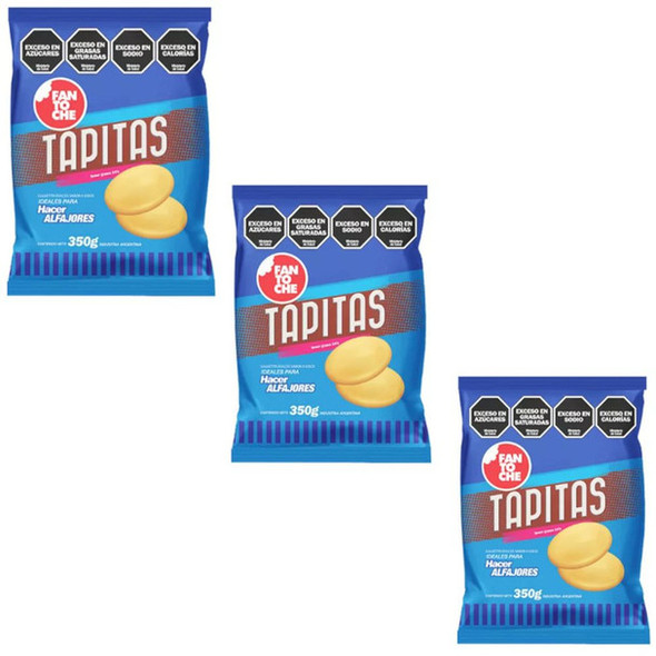 Tapitas Para Alfajores de Maicena Coconut Cookies Ideal for Cornstarch Alfajores by Fantoche, 350 g / 12.19 oz (pack of 3)