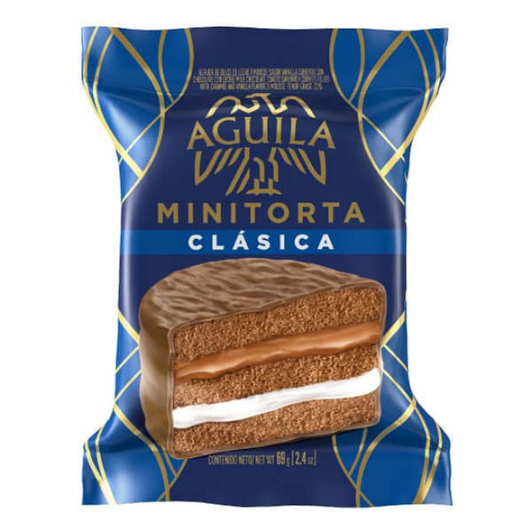 Águila Alfajor Classic Minicake with Dulce de Leche and Cream, 69 g / 2.4 oz (pack of 6)