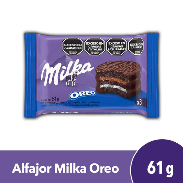 Milka Alfajor Triple Oreo with Dulce de Leche and Vanilla Cream, 61 g / 2.15 oz (pack of 6)