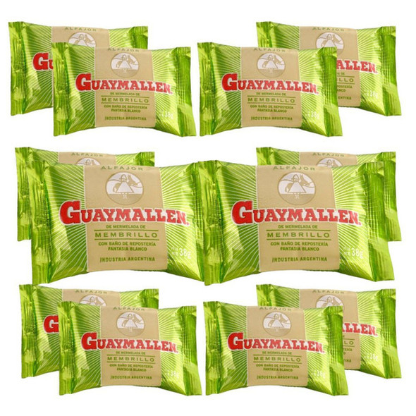 Guaymallen Alfajor White Chocolate with Membrillo Fruta Quince Jelly, 38 g / 1.3 oz (pack of 12)