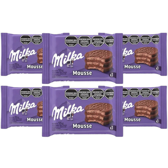Milka Alfajor Triple Cookie with Chocolate Mousse, 55 g / 2 oz (pack of 6)