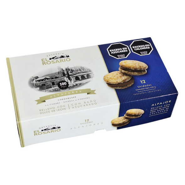 Estancia El Rosario Alfajores Cordobeses Sprinkled Sugar Alfajor with Dulce de Leche Filling, 38 g / 1.34 oz ea (box of 12 alfajores)