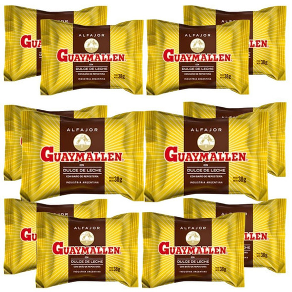 Guaymallen Alfajor Chocolate with Dulce de Leche, 38 g / 1.3 oz (pack of 12)