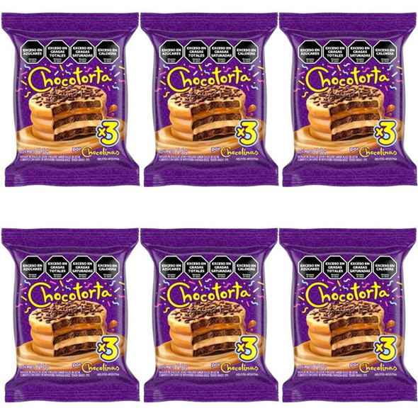 Chocolinas Triple Chocotorta Alfajor with Dulce de Leche & Mousse, 71.5 g / 2.52 oz (pack of 6)