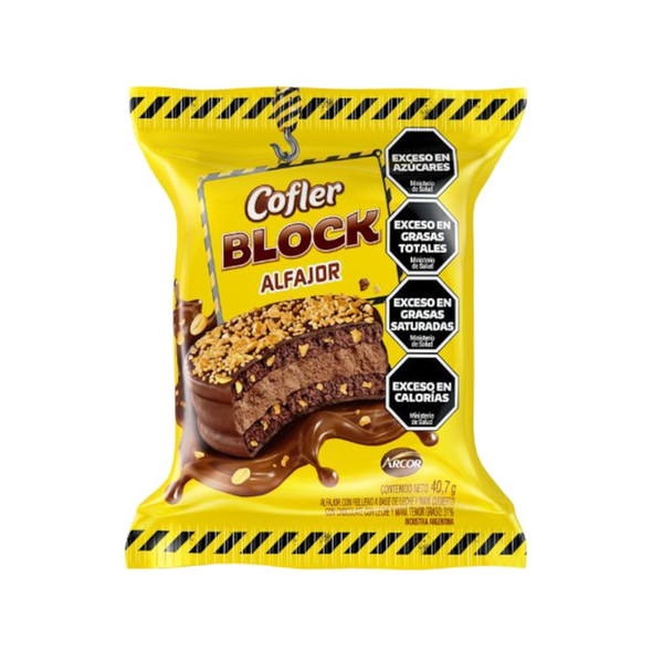 Cofler Block Alfajor with Peanut Butter and Milk Chocolate Alfajor Simple, 40.7 g / 1.43 oz (pack of 6)