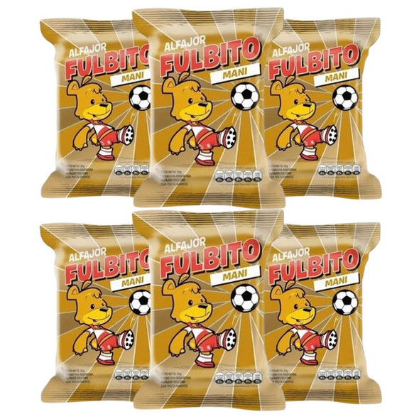 Fulbito Alfajor Vintage Sabor Maní Classic Old Argentinian Alfajor Peanut Flavor, 30 g / 1.05 oz (pack of 6)