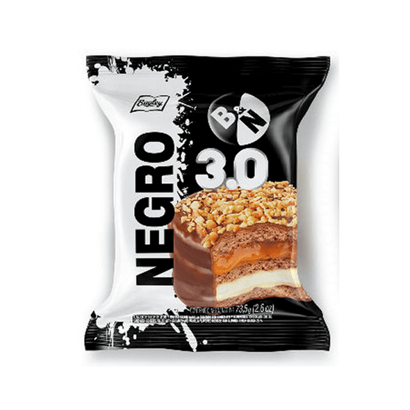 Blanco y Negro Triple Alfajor Milk Chocolate with Dulce de Leche & Vanilla Wholesale Bulk Box, 73.5 g / 2.6 oz (21 count per box)