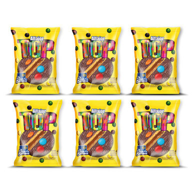 Punta Ballena Alfajor Top Negro Milk Chocolate Alfajor Filled with Dulce de Leche from Uruguay, 40 g / 1.41 oz ea (pack of 6)