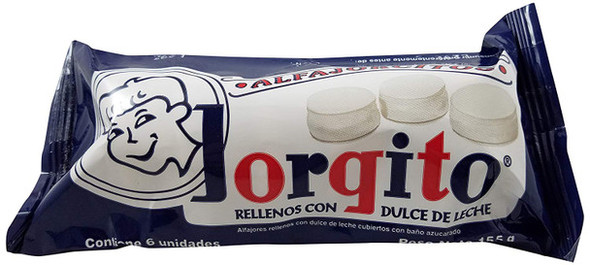 Jorgito Alfajorcitos Small Alfajor  Italian Meringue Merengue with Dulce de Leche Wholesale Bulk Box, 6 units per case (18 cases per box)