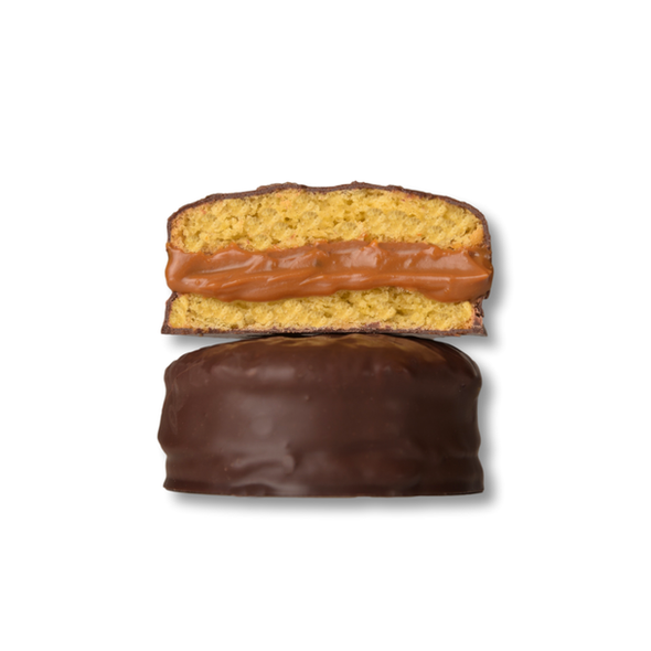 Sierras De Minas Alfajor de Chocolate Milk Chocolate Alfajor Filled with Dulce de Leche - Alfajores From Uruguay, 65 g / 2.3 oz (12 alfajores per box)