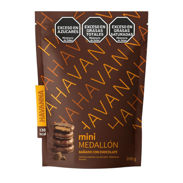 Havanna Mini Medallones Honey & Orange Cookies Covered with Chocolate Galletas De Miel Y Naranja Cubiertas con Chocolate, 200 g / 7.05 oz