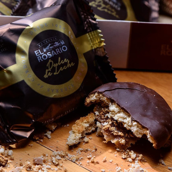 Estancia El Rosario Alfajores Cordobeses Milk Chocolate Alfajor with Dulce de Leche Filling, 40 g / 1.41 oz ea (box of 12 alfajores)
