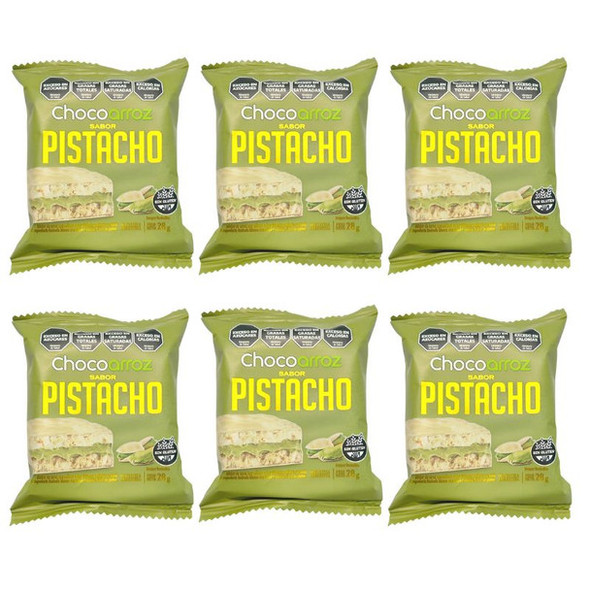Chocoarroz Alfajor Pistachio with Rice Crackers Coating, 168 g / 5.93 oz (pack of 6)