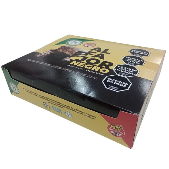 Felices Las Vacas Alfajores Negro Vegan Semi-Bitter Chocolate Alfajor with Almond Dulce de Leche, 60 g / 2.12 oz ea (box of 12)