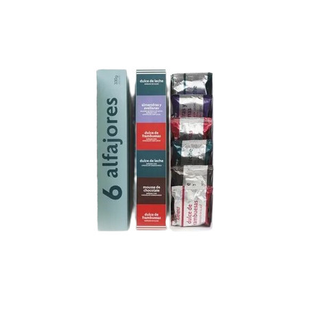 Rapanui Alfajor Mixed Alfajores Filled with Raspberry & Dulce de Leche Dipped in Milk Chocolate & Sugar Coated (box of 6)