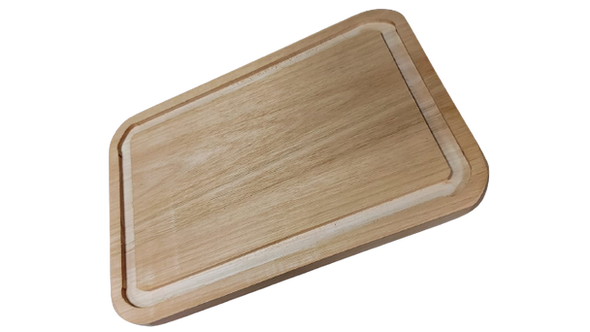 Tabla Plato Bordes Curvos de Eucalipto Con Ranura Eucalyptus Wooden Plate Perfect Cutting Board, 29 cm x 20 cm / 11.4" x 7.8"