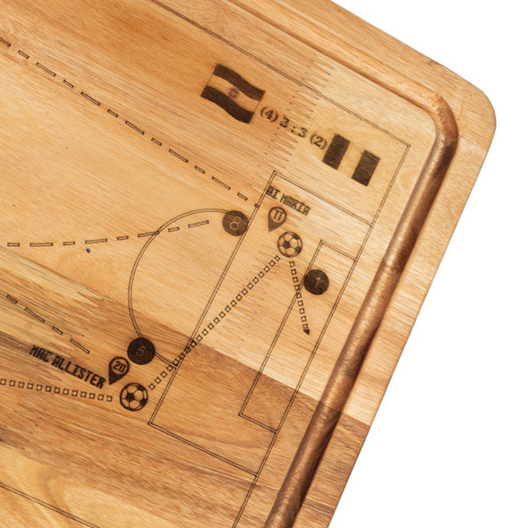 Tabla Plato Small BBQ Board with Di María Goal Laser Engraving - Eucalyptus Wood by Regalando Pasión, 25 cm x 35 cm / 9.84" x 13.77"