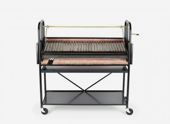 Valiparri Parrilla Rodante Cuatro Ruedas Con Sistema Levantamiento Movable BBQ Outdoor Grill with Refractory Bricks Backyard Cooking - Nº 10