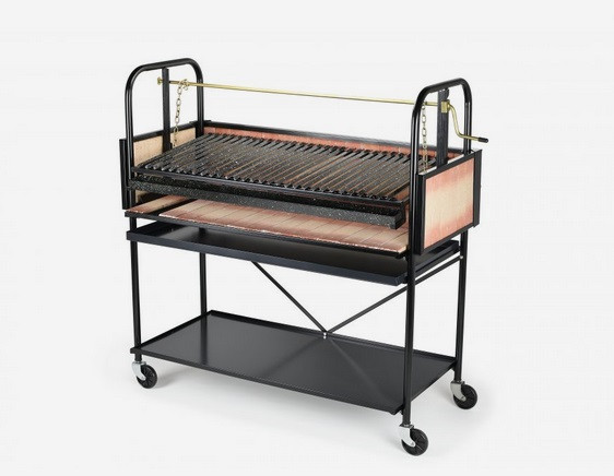 Valiparri Parrilla Rodante Cuatro Ruedas Con Sistema Levantamiento Movable BBQ Outdoor Grill with Refractory Bricks Backyard Cooking - Nº 10