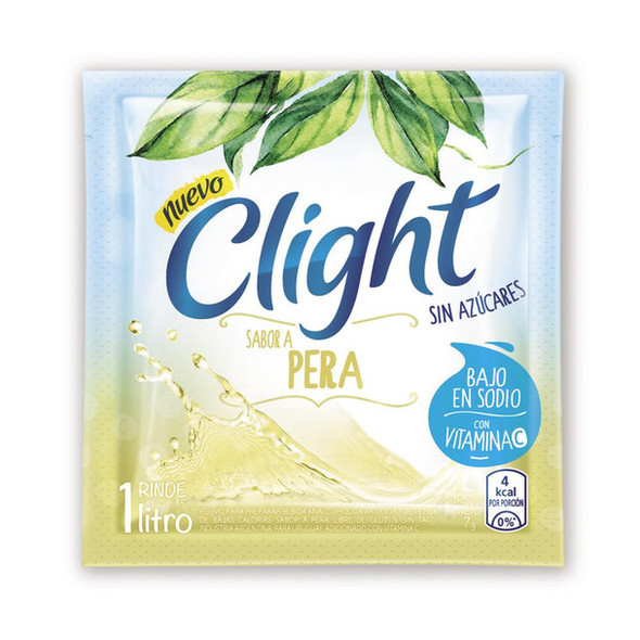 Jugo Clight Pera Powdered Juice Pear Flavor No Sugar, 7 g /  0.3 oz (box of 20)