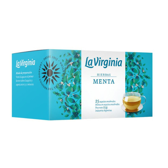 La Virginia Hierbas Menta Peperina Peppermint Tea In Bags (box of 25 bags)