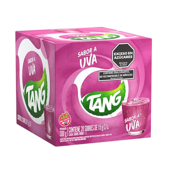 Jugo Tang Uva Powdered Juice Grape Flavor Low Sugar Sabor Uva, 15 g / 0.53 oz (box of 20)