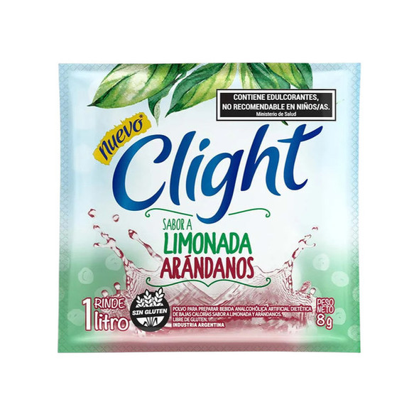 Jugo Clight Powdered Drink Mix Lemonade & Blueberry Flavor, Gluten-Free, 8 g / 0.28 oz (box of 20 bags)