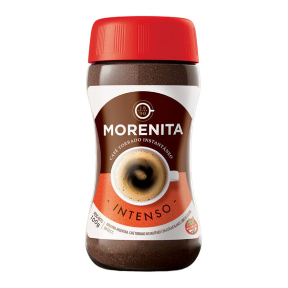 Morenita Intense Instant Roasted Coffee, Gluten-Free Café Torrado Instantáneo Intenso, 100 g / 3.53 oz