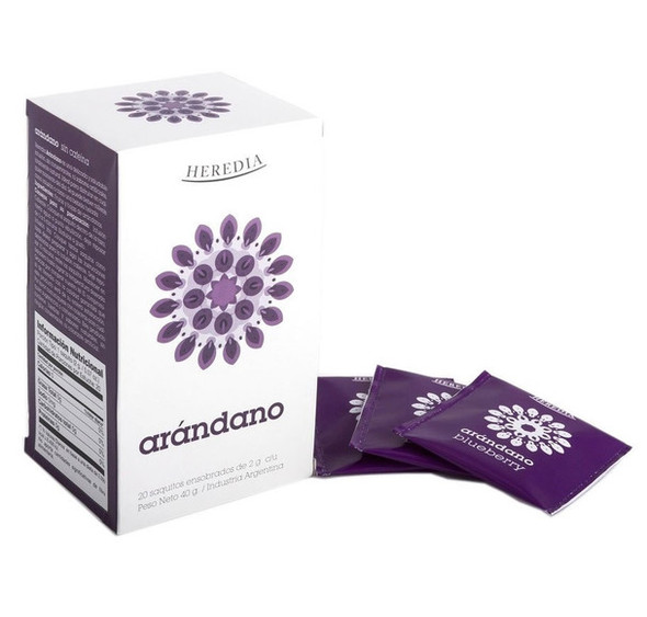 Heredia Té Arándano Blueberry Tea Herbal Infusion - Natural Herbs, No Preservatives & No Caffeine (25 bags)