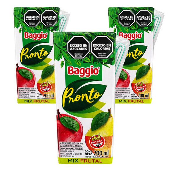 Baggio Jugo Mix Frutal, 200 ml / 6.7 fl oz (pack of 3)