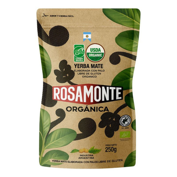 Rosamonte Organic Yerba Mate in Doypack, 250 g / 8.82 oz