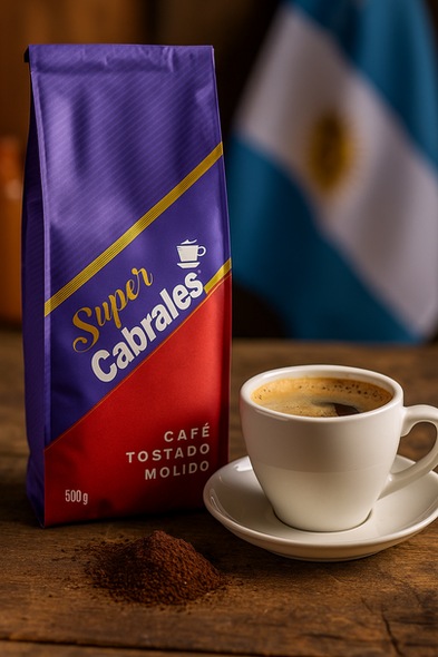 Cabrales Super Cabrales Ground Roasted Coffee Gluten-Free Café Tostado Molido, 500 g / 1.1 lb