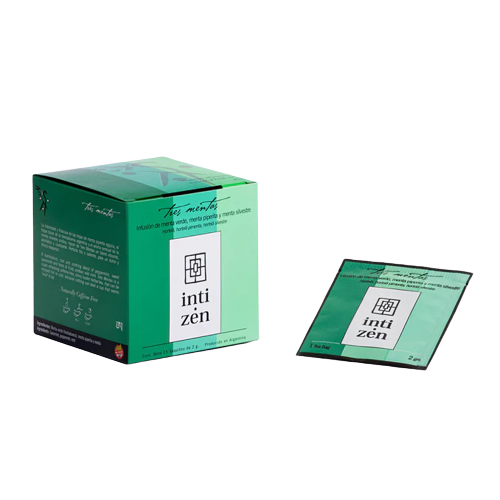 Inti Zen Tres Mentas - Té Infusion of Spearmint Peppermint & Wild Mint (box of 15 tea bags)
