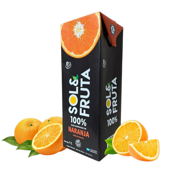 Sol & Fruta Orange Juice with Pulp Jugo de Naranja, 1 lts / 33.81 fl oz