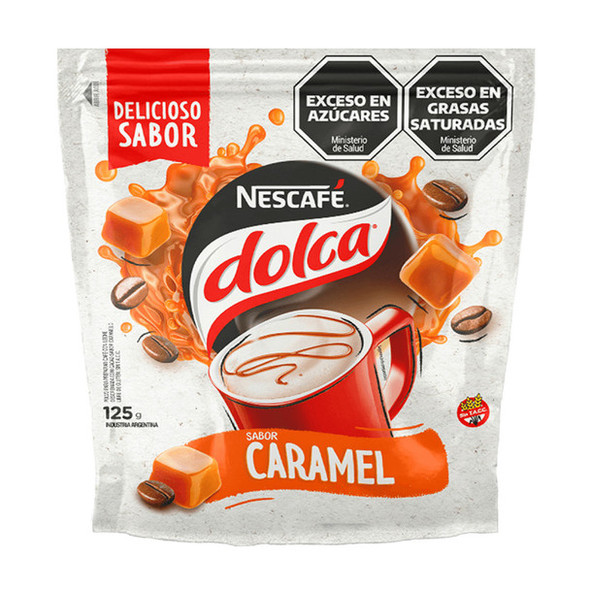 Nescafé Dolca Instant Coffee Mixes Caramel Doypack, 125 g / 4.41 oz
