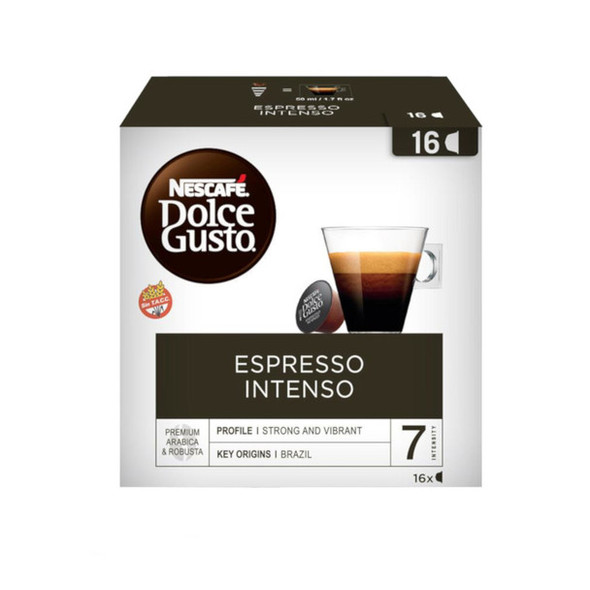 Nescafé Dolce Gusto Intense Espresso Coffee Pods Intense Espresso Capsules, 16 g / 0.6 oz ea (box of 16)