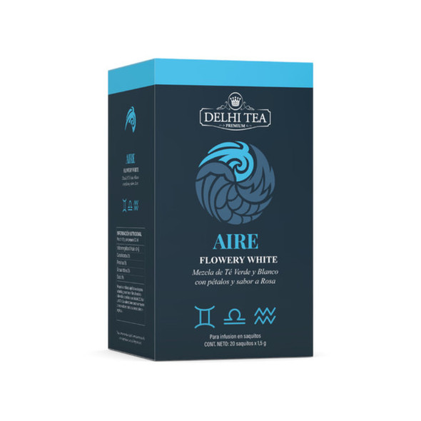 Delhi Tea Air Flowery White Zodiac Air Signs Blend Gemini Libra Aquarius (box of 20 bags)