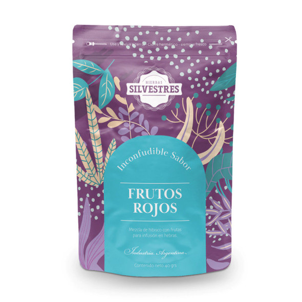 Hierbas Silvestres Red Fruit Herbal Tea Doypack Hebras Té de Frutos Rojos, 40 g / 1.4 oz