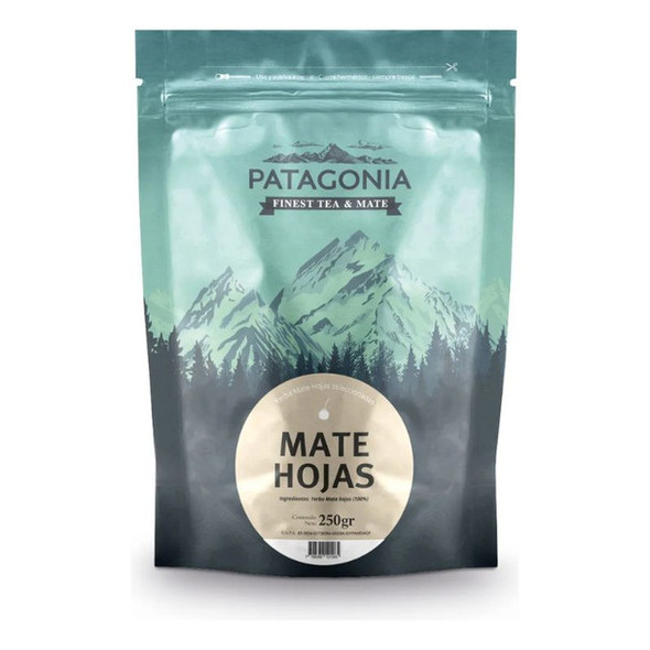 Patagonia Yerba Mate Fine Cut with Stems Doypack Hojas Seleccionadas, 250 g / 8.8 oz