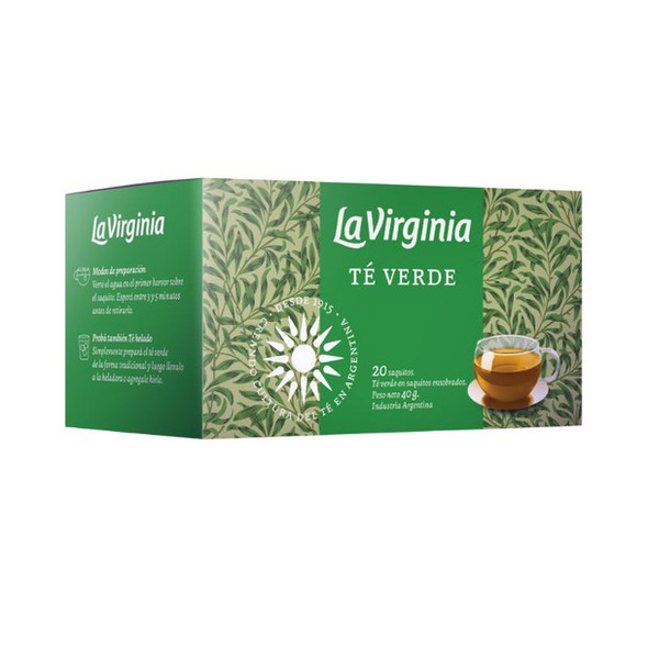 La Virginia Green Tea in Bags, 40 g / 1.41 oz (box of 20)