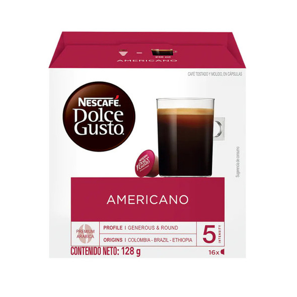 Nescafé Dolce Gusto Americano en Cápsulas Coffee Capsules Intensity 5, 8 g / 0.28 oz each (box of 16)