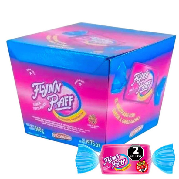 Caramelos Flynn Paff Tutti Frutti Flavored Soft Candy, 560 g / 19.75 oz Box