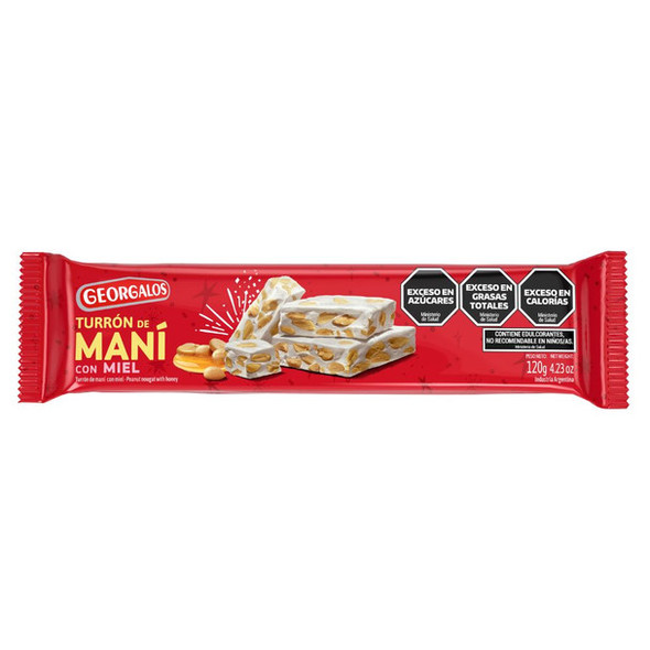 Turrón Maní & Miel Nougat Georgalos, 120 g / 4.23 oz